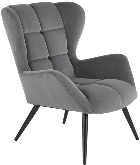 Интерьерное кресло Halmar Tyrion (серый/черный) - фото