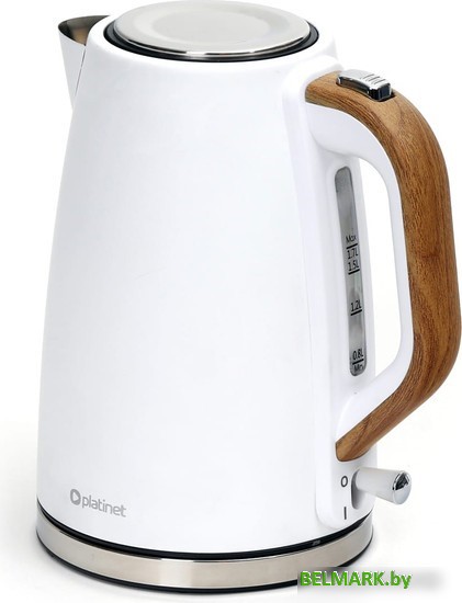 Электрический чайник Platinet Velvet Wooden (белый) - фото