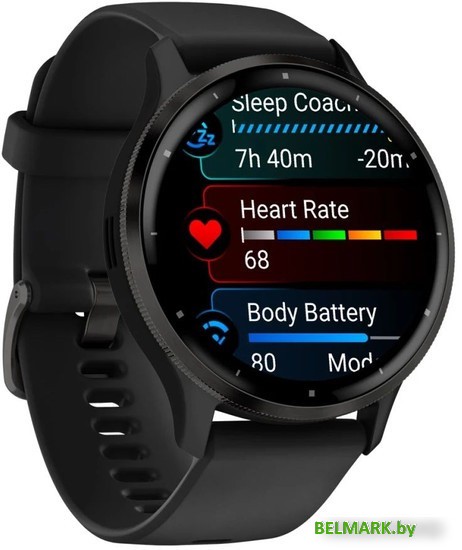 Умные часы Garmin Venu 3 (черный, с силиконовым ремешком) - фото2