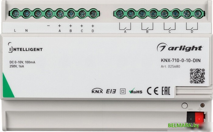 Контроллер RGB Arlight Intelligent KNX-710-0-10-DIN (230V, 4x0/1-10, 4x16A) 025680 - фото2