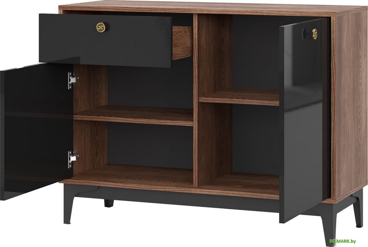 Тумба НК-Мебель Brass KM-3 (черный глянец) - фото2