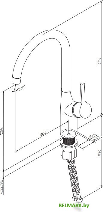 Смеситель AM.PM Spike F9S07722 (черный) - фото2