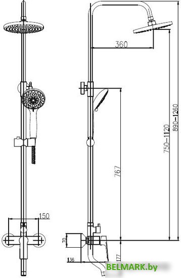 Душевая система Haiba HB2414 - фото2