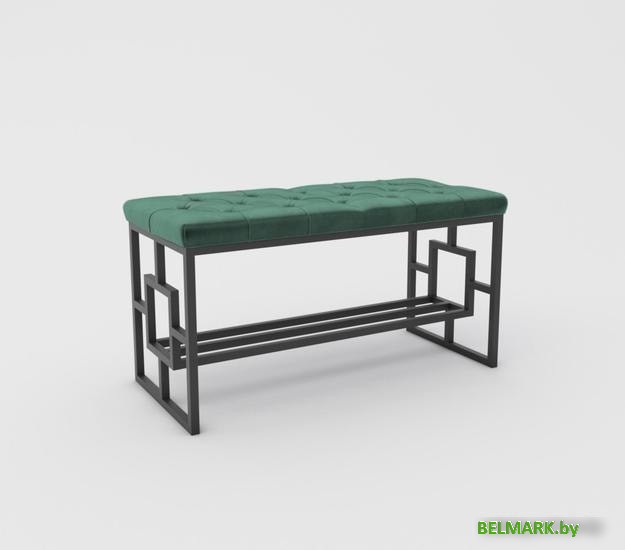 Банкетка Hype Mebel Квадро Люкс (черный/зеленый) - фото