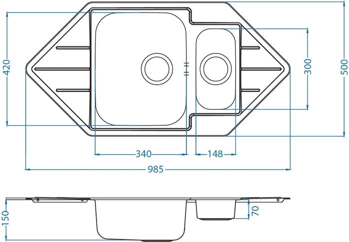 Кухонная мойка Alveus Line 40 - фото2
