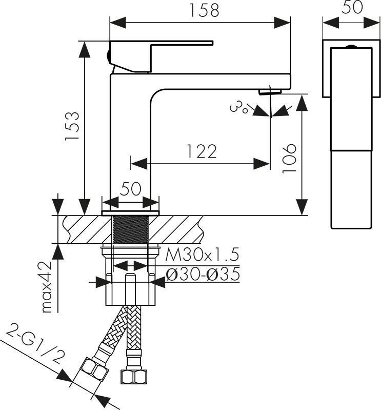 Смеситель Kaiser Cube 01211-9 (черный матовый) - фото2