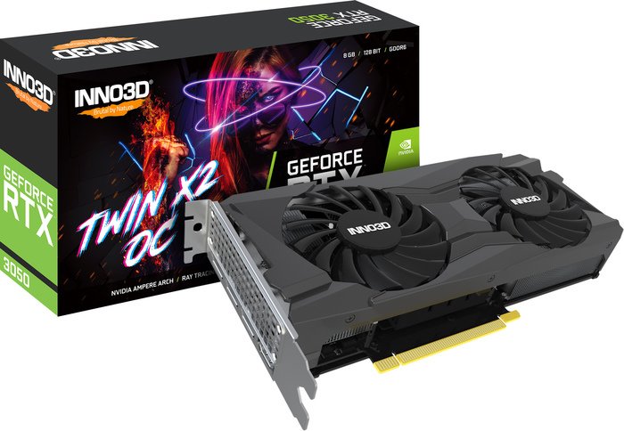 Видеокарта Inno3D GeForce RTX 3050 Twin X2 OC N30502-08D6X-11902130 - фото