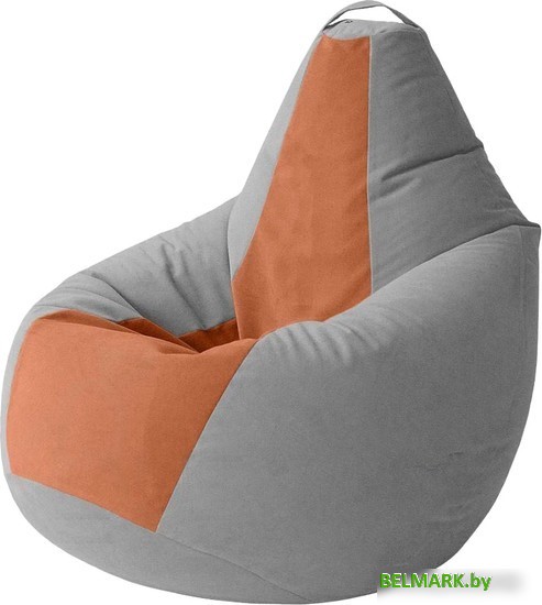 Кресло-мешок Kreslomeshki Груша Kombo XXXL GKV-145x100-SL (сталь/лисий) - фото