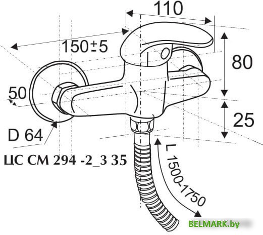 Смеситель ЦС Престиж СМ 294-2/3 - фото2