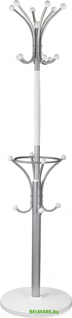 Вешалка для одежды Мебелик Д 2 (металлик/белый) - фото