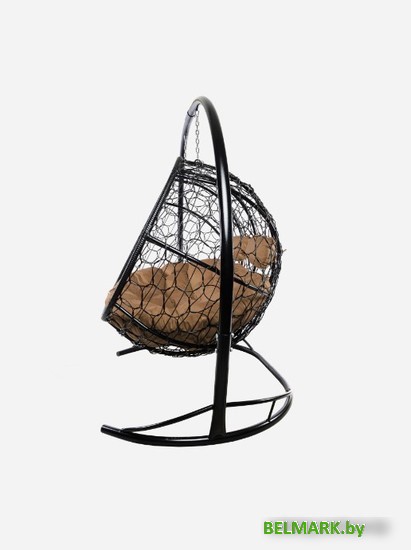 Подвесной диван M-Group Лежебока 11180401 (с черным ротангом/бежевая подушка) - фото2