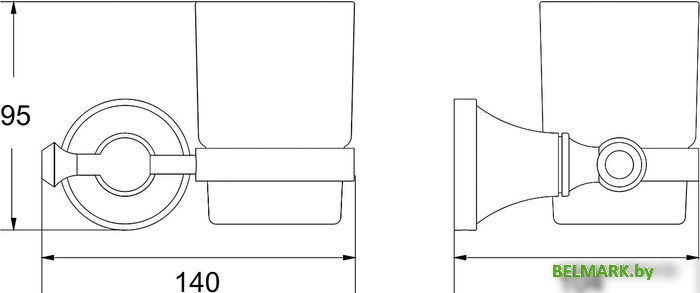 Стакан для зубной щетки и пасты Rose RG1912T - фото2