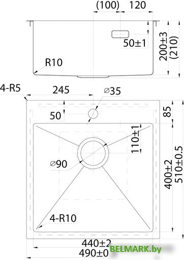 Кухонная мойка IDDIS Haze HAZ49S0i77 - фото2