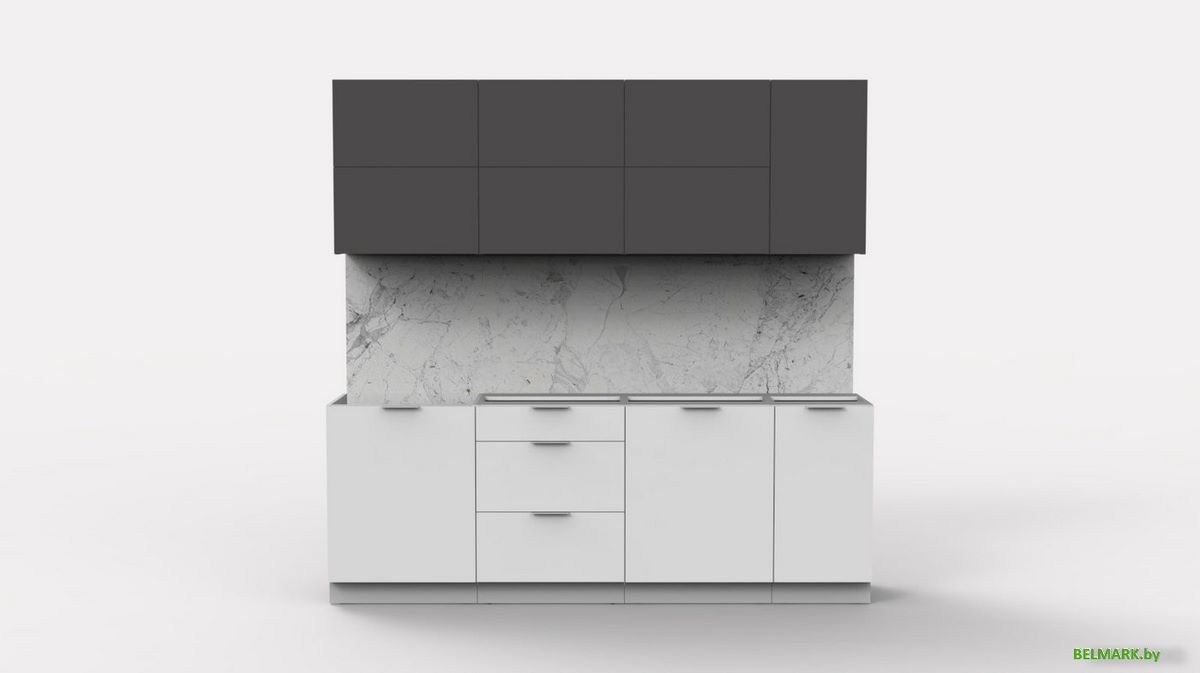 Готовая кухня Интермебель Микс Топ-37 2.2м без столешницы (графит серый/белый премиум) - фото2