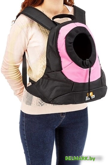 Рюкзак-переноска Ferplast Kangoo S (черный/розовый) - фото2