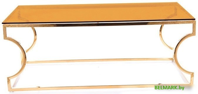 Журнальный столик Signal Kenzo A (дымчатый янтарь/золотой) - фото