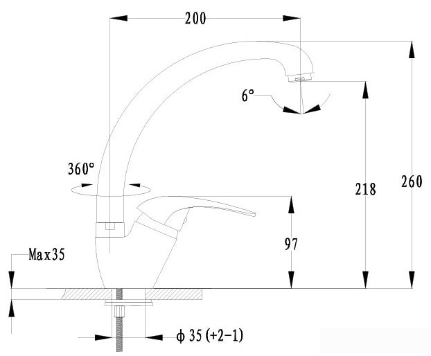 Смеситель GranFest 3323 (топаз) - фото2