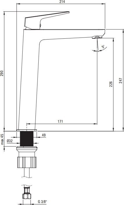 Смеситель Deante Blur BQL-020K (хром) - фото2