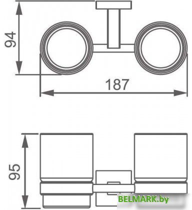 Набор стаканов для зубной щетки и пасты Aquanet 6184D 202107 - фото2
