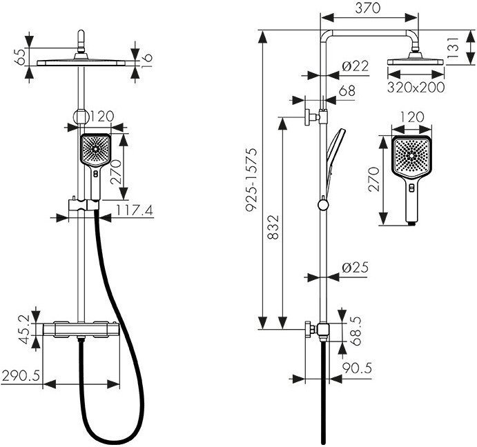 Душевая система Kaiser Cube 01377 - фото2