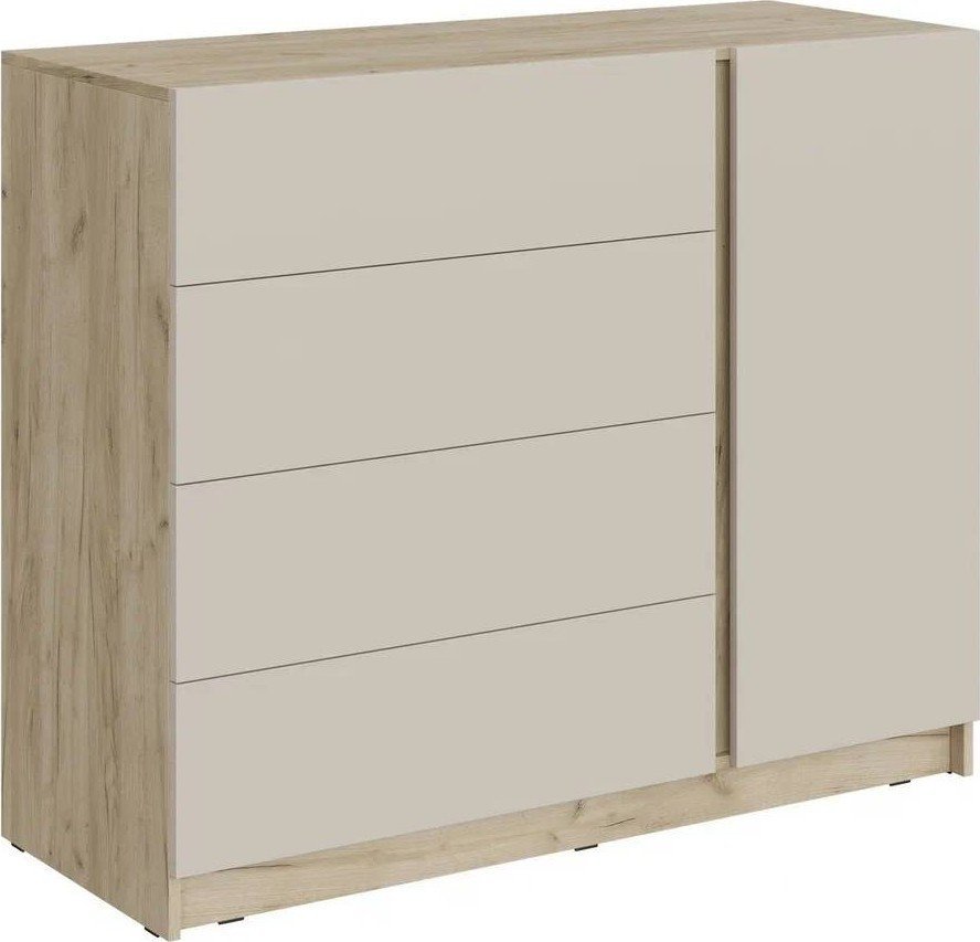 Комод МК Стиль Бостон КМ-001 ЛДСП (дуб крафт серый/кашемир) - фото