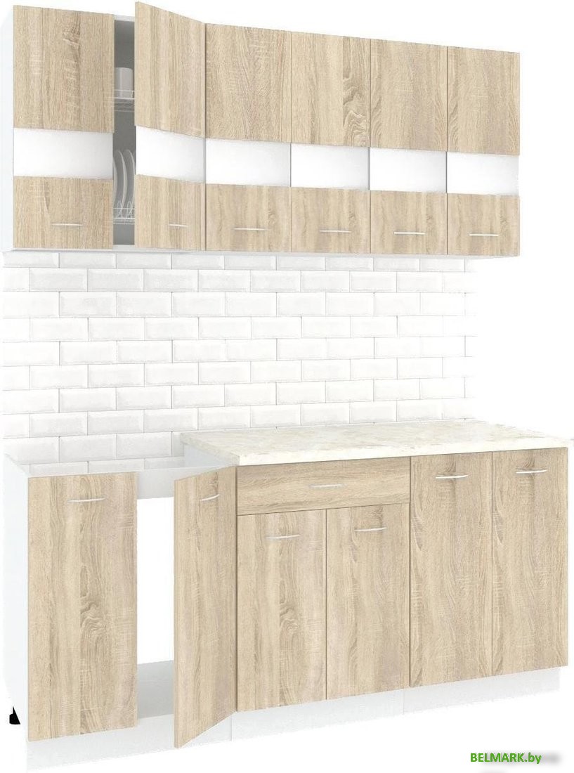 Готовая кухня Кортекс-мебель Корнелия Экстра 1.8м (дуб сонома/мадрид) - фото