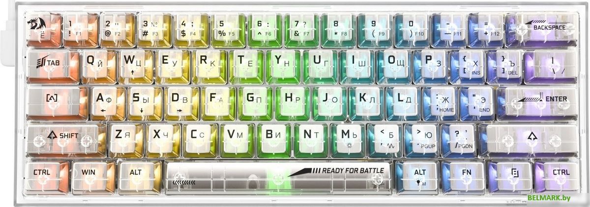 Клавиатура Redragon Fizz (прозрачный/белый) - фото