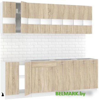 Кухня Кортекс-мебель Корнелия Экстра 2.4 без столешницы (дуб сонома) - фото