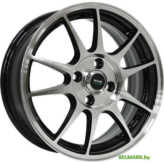 Литые диски Megami MGM-5 15x6" 4x100мм DIA 54.1мм ET 46мм BKF - фото