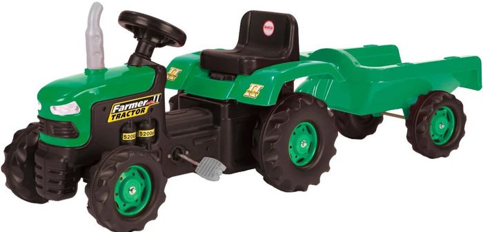 Педальная машинка Dolu С прицепом 8053 (зеленый) - фото