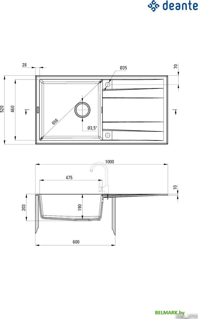 Кухонная мойка Deante ZQE_S713 - фото2