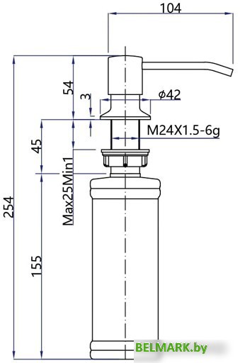 Дозатор для жидкого мыла GranFest Quarz GF-Z-5001 (серый) - фото2