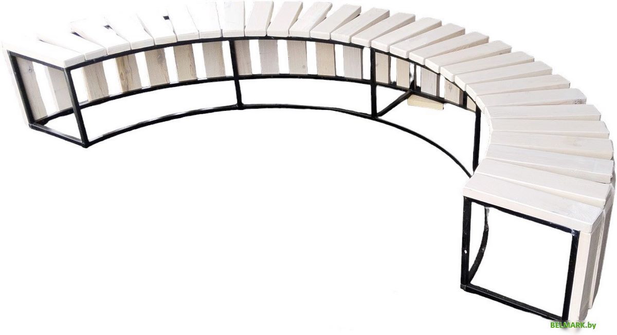 Скамейка Saniji Полукруглая Улыбка С98 2500x500x450 - фото