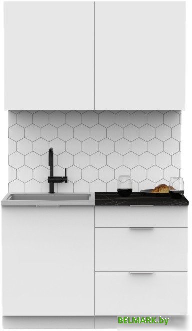 Готовая кухня Интермебель Микс Топ-1 1.2м (белый премиум/тунис) - фото