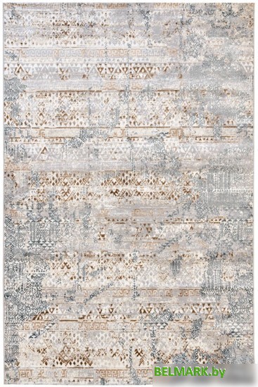 Ковер для жилой комнаты Radjab Carpet Бьянка прямоугольник D057A 7615RK-b 2x2.9 (cream shirink/blue fdy) - фото