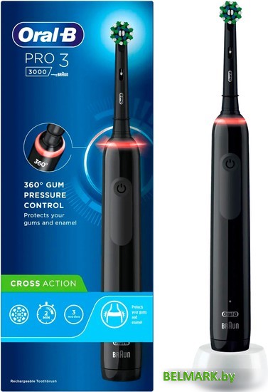 Электрическая зубная щетка Oral-B Pro 3 3000 Cross Action D505.513.3 (черный) - фото