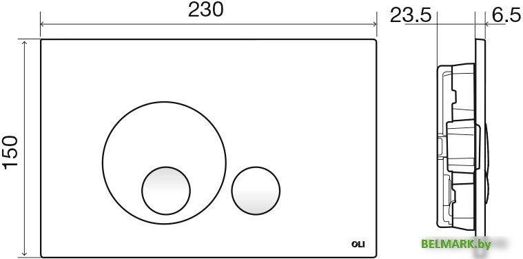 Панель смыва OLI Globe 152950 (глянцевый хром) - фото2