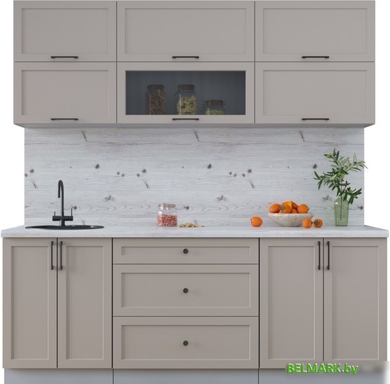 Готовая кухня Интерлиния Тренд 2.1Б (луна/луна/бискайская сосна) - фото