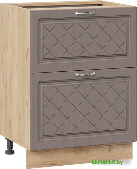 Шкаф напольный Трия Бьянка 1Н6Я2 (дуб крафт золотой/дуб серый) - фото