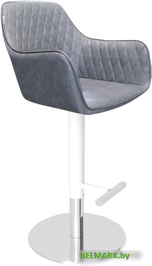 Стул с подлокотниками Sheffilton SHT-ST38/S128 (угольно-серый/хром/белый муар) - фото