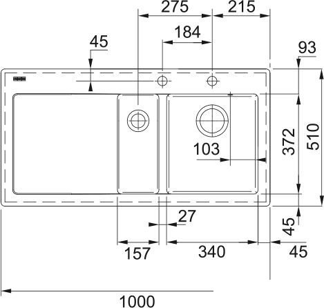Кухонная мойка Franke Mythos MTK 651-100 124.0442.534 (матовый антрацит) - фото2