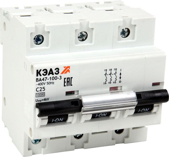 Выключатель автоматический КЭАЗ ВА47-100-3C125-УХЛ3 (10кА) 318175 - фото