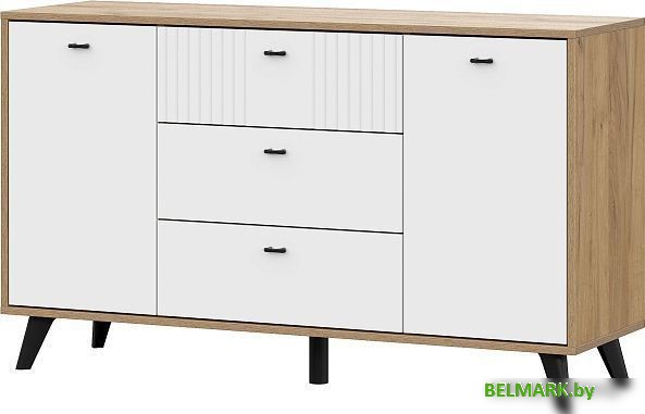 Комод SV-Мебель Милан 00-00108426 (дуб золотой/белый матовый) - фото2