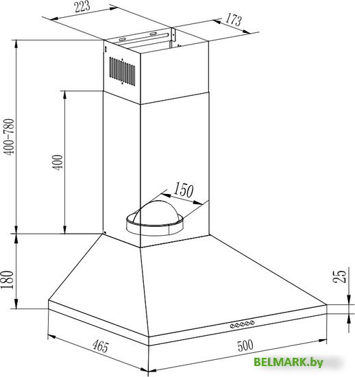 Кухонная вытяжка GrandGermes Rimini 50 (белый) - фото2