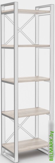 Стеллаж Hype Mebel Стандарт 80x200 (белый/древесина белая) - фото