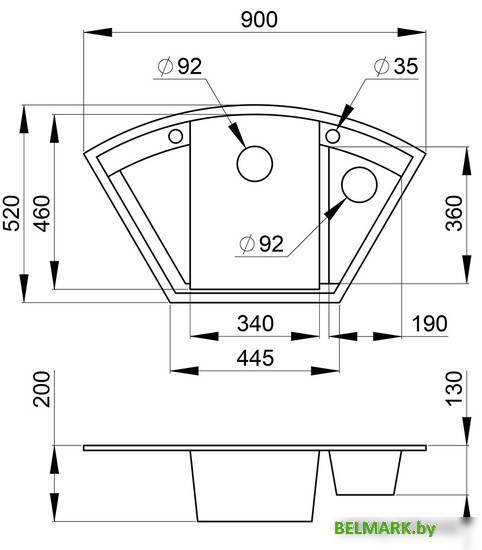 Кухонная мойка Granula GR-9001 (базальт) - фото2