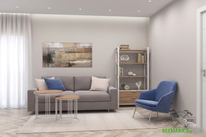 Стеллаж Hype Mebel Стандарт Люкс 80x170 (черный/дуб галифакс олово) - фото2