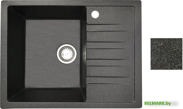 Кухонная мойка БелЭворс Vega L (черный, без сифона) - фото