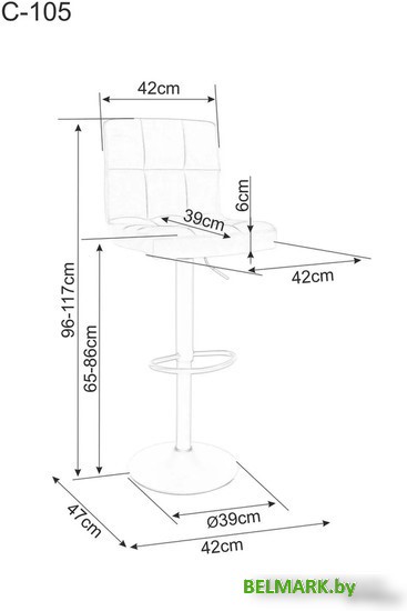 Стул Signal C105 Velvet (bluvel 40 темно-коричневый) - фото2