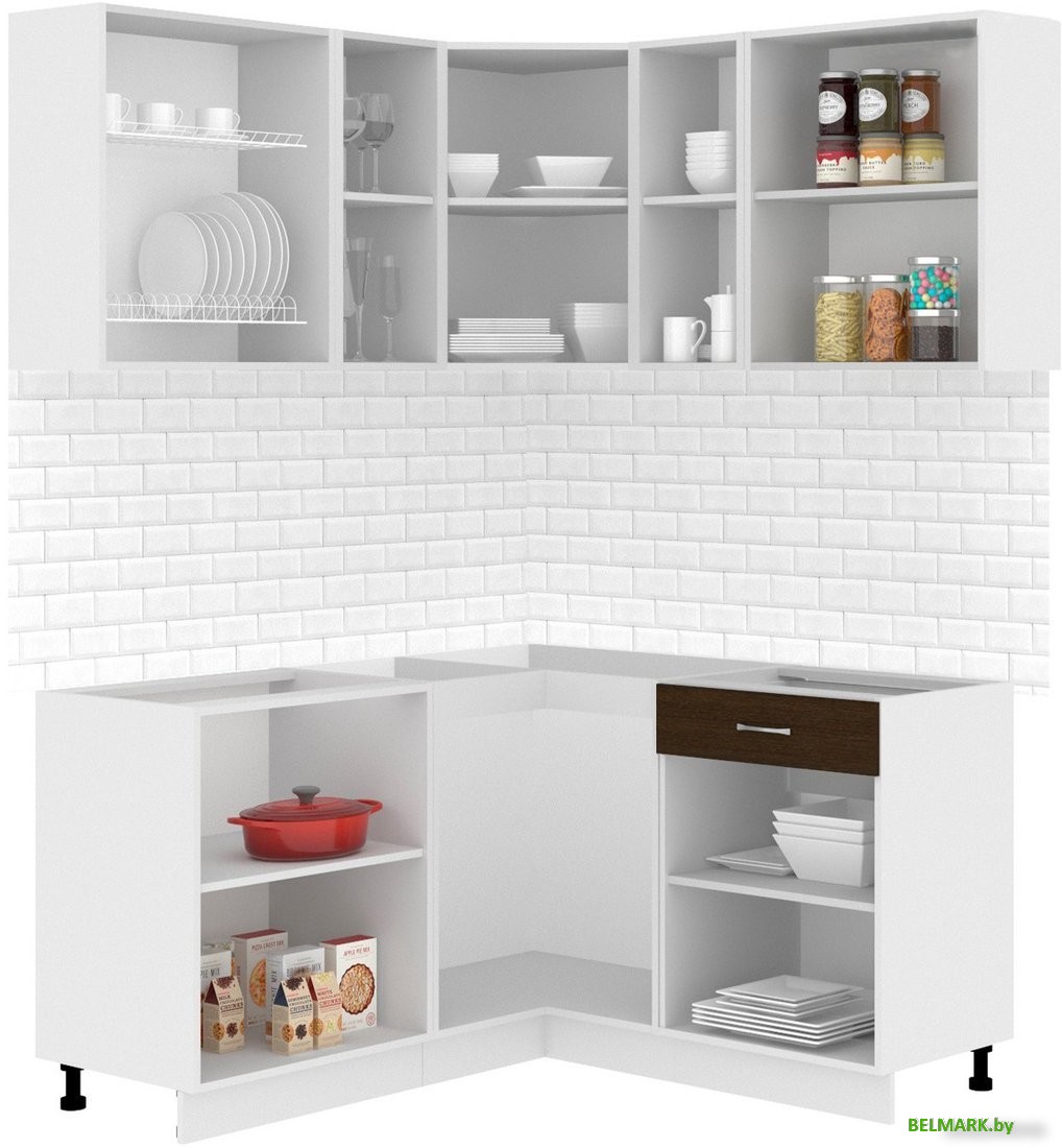 Готовая кухня Кортекс-мебель Корнелия Лира 1.5x1.5 без столешницы (капучино/оникс) - фото2